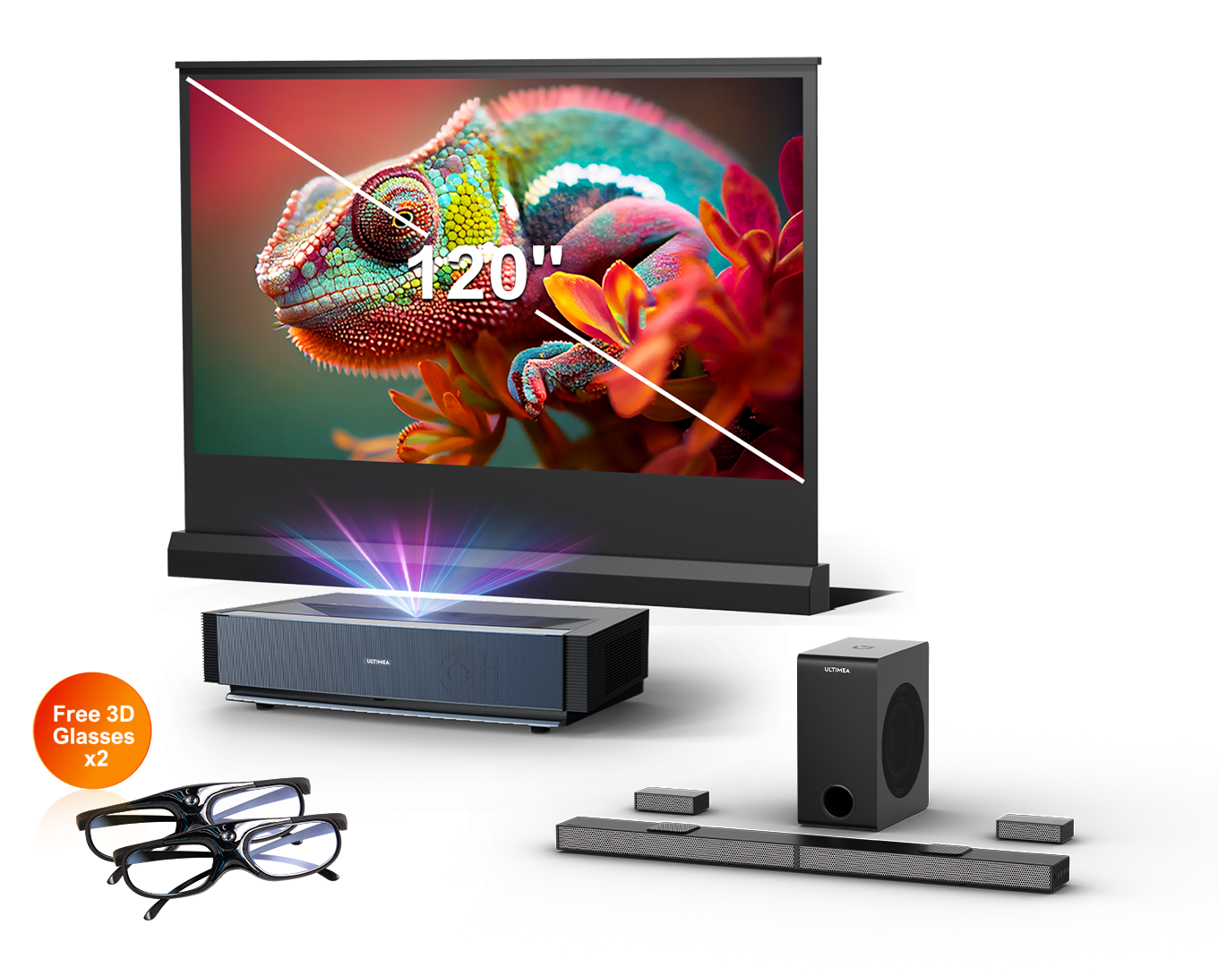 Thor T60 + Nova S80 + Laser TV Floor Rising Screen Bundle