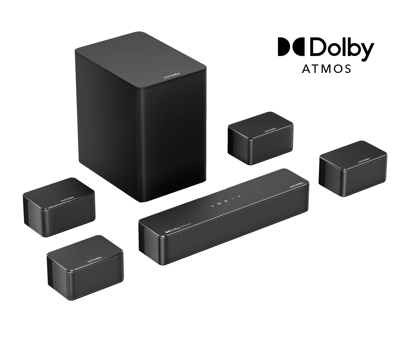 Poseidon D80 Boom Dolby Atmos Soundbar + Speak Stands