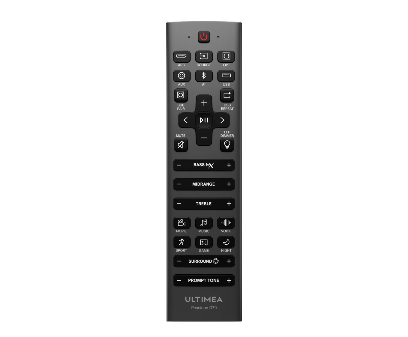 Poseidon D70 7.1 Soundbar Remote Control