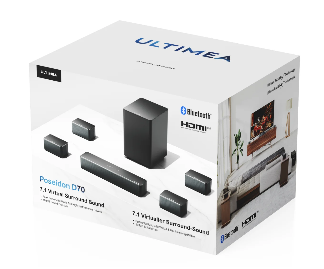 Poseidon D70 7.1 Soundbar Remote Control