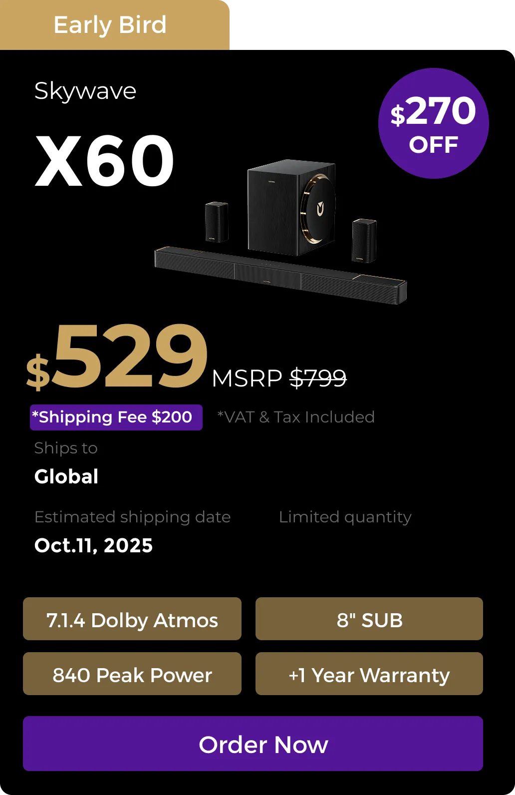Skywave X60 7.1.4 Soundbar