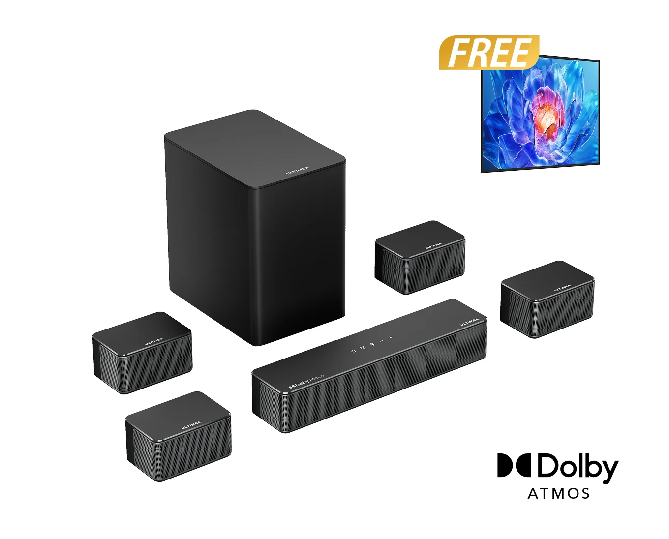 Poseidon D80 Boom Dolby Atmos Soundbar + Free Gift