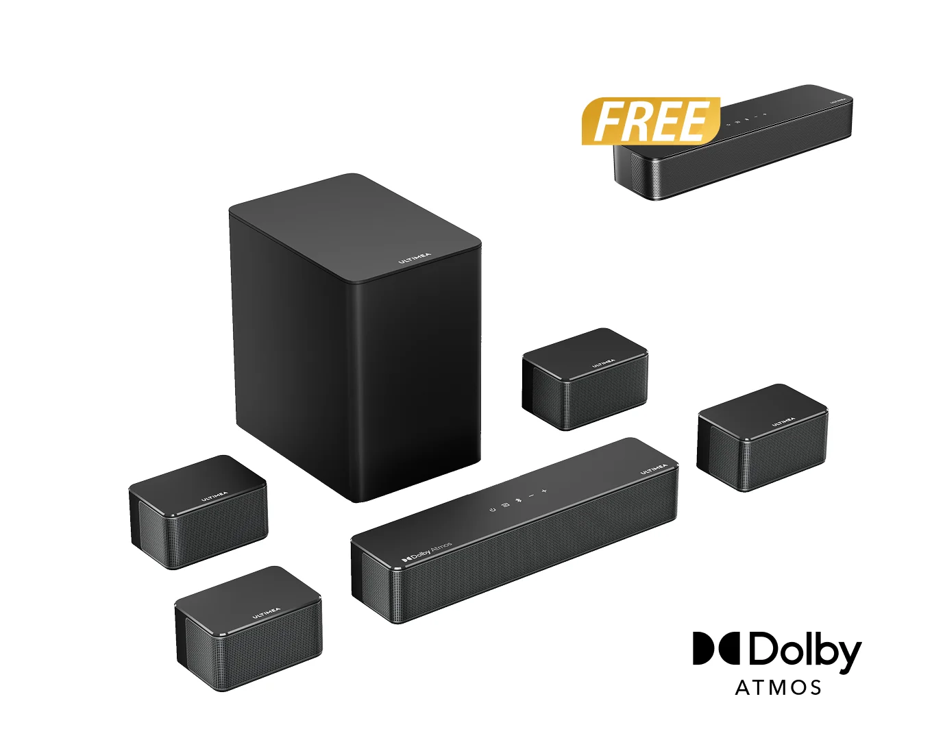 Poseidon D80 Boom Dolby Atmos Soundbar + Free Gift