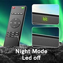 Remote control with night LED off mode