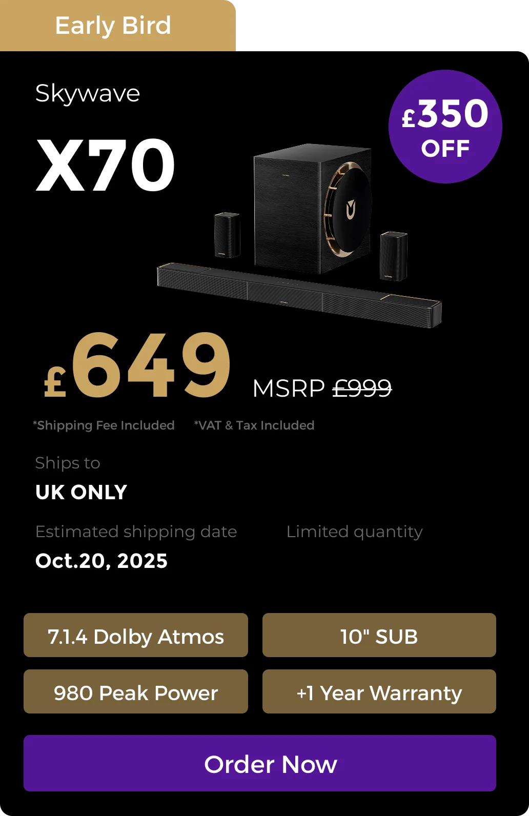 Skywave X70 7.1.4 Soundbar