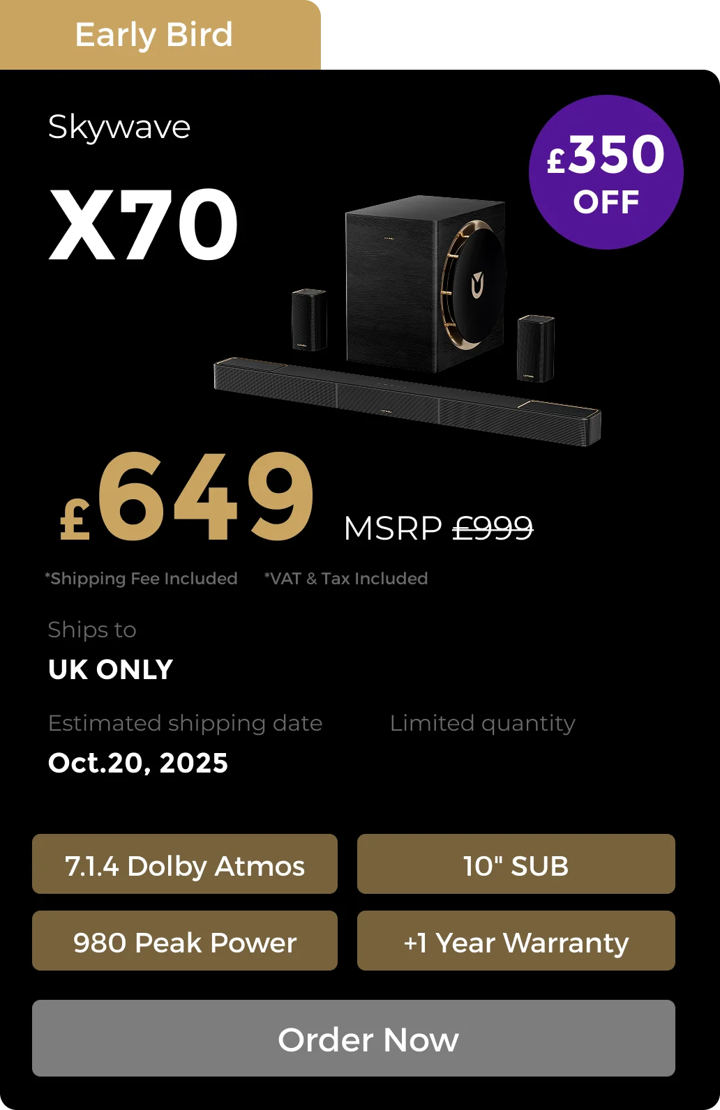Skywave X70 7.1.4 Soundbar