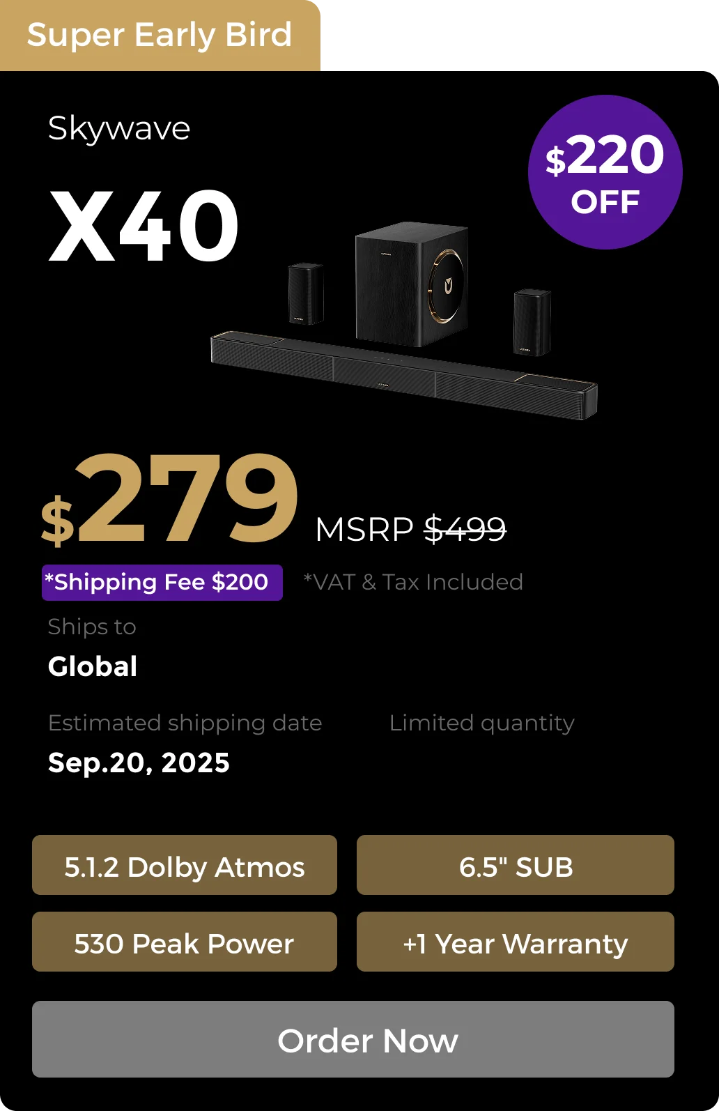 Skywave X40 5.1.2 Soundbar