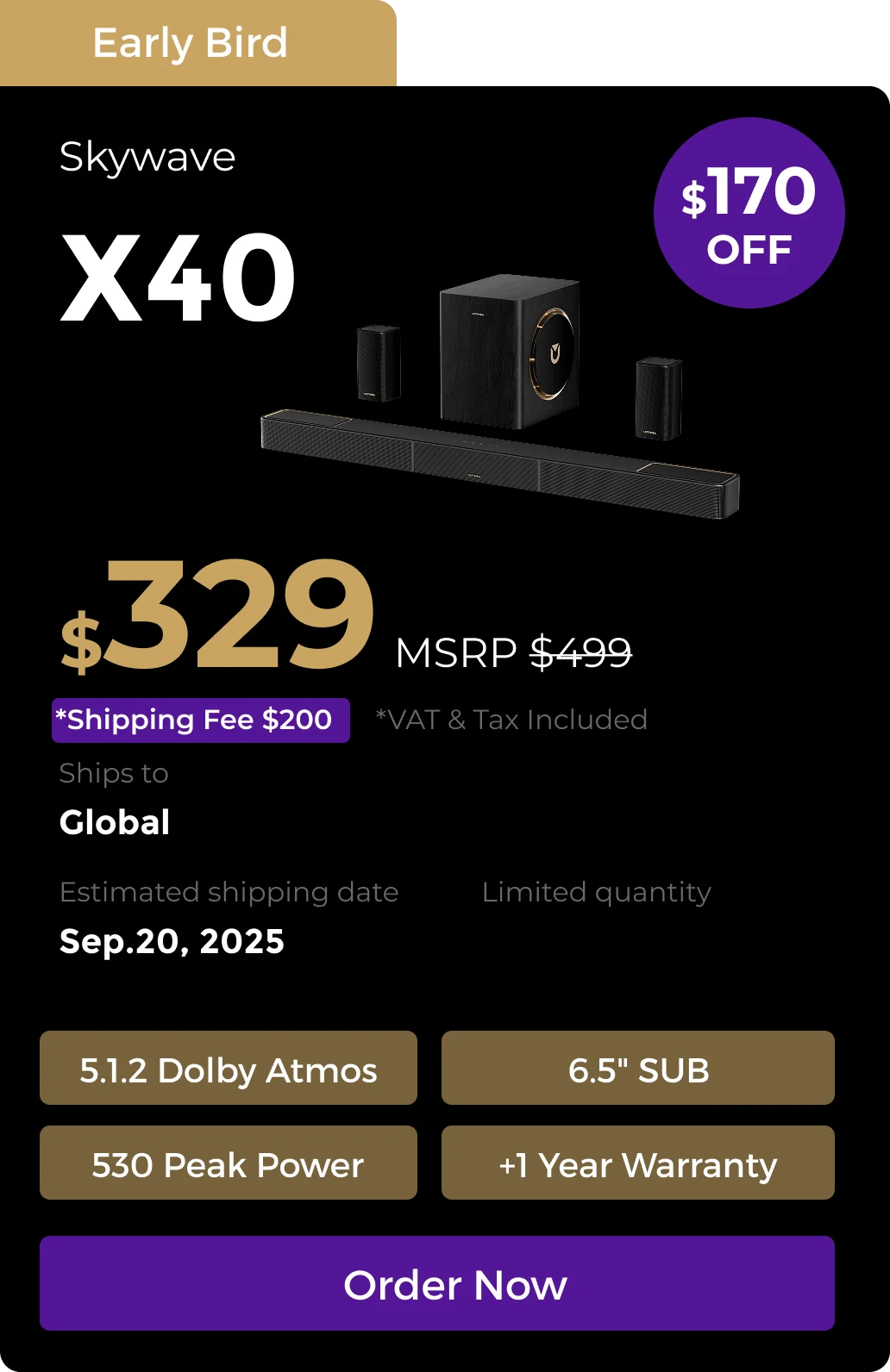 Skywave X40 5.1.2 Soundbar