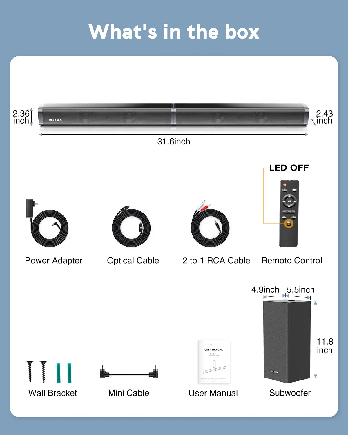 Tapio V Soundbar Package List