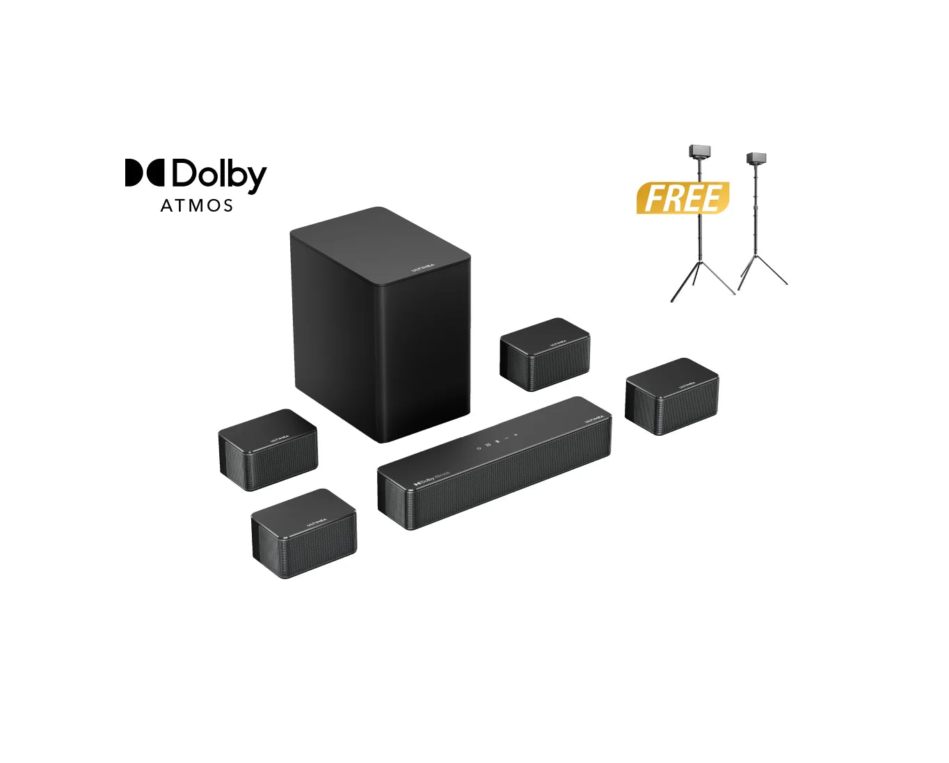Poseidon D80 Dolby Atmos Soundbar + Free Gift