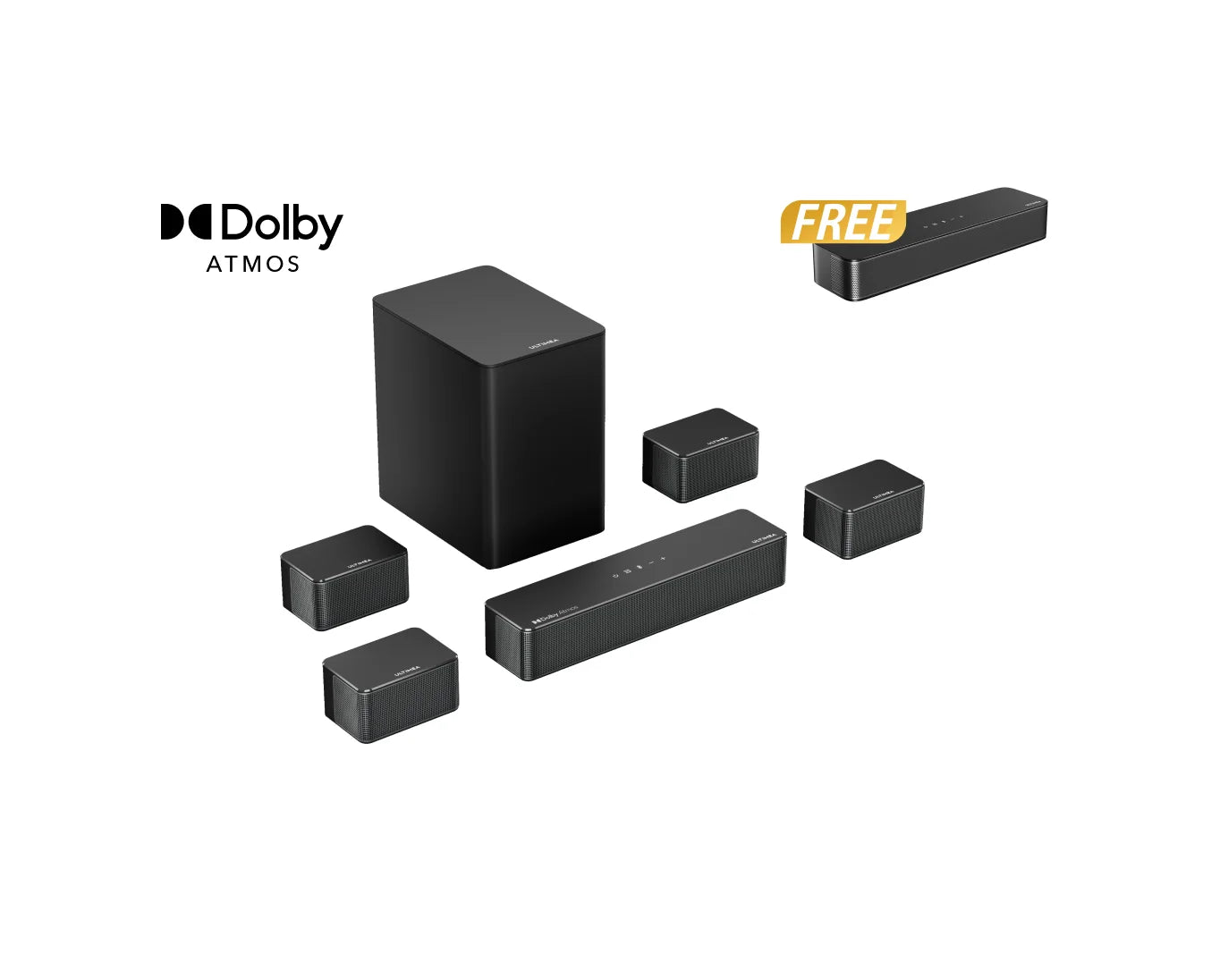 Poseidon D80 Dolby Atmos Soundbar + Free Gift