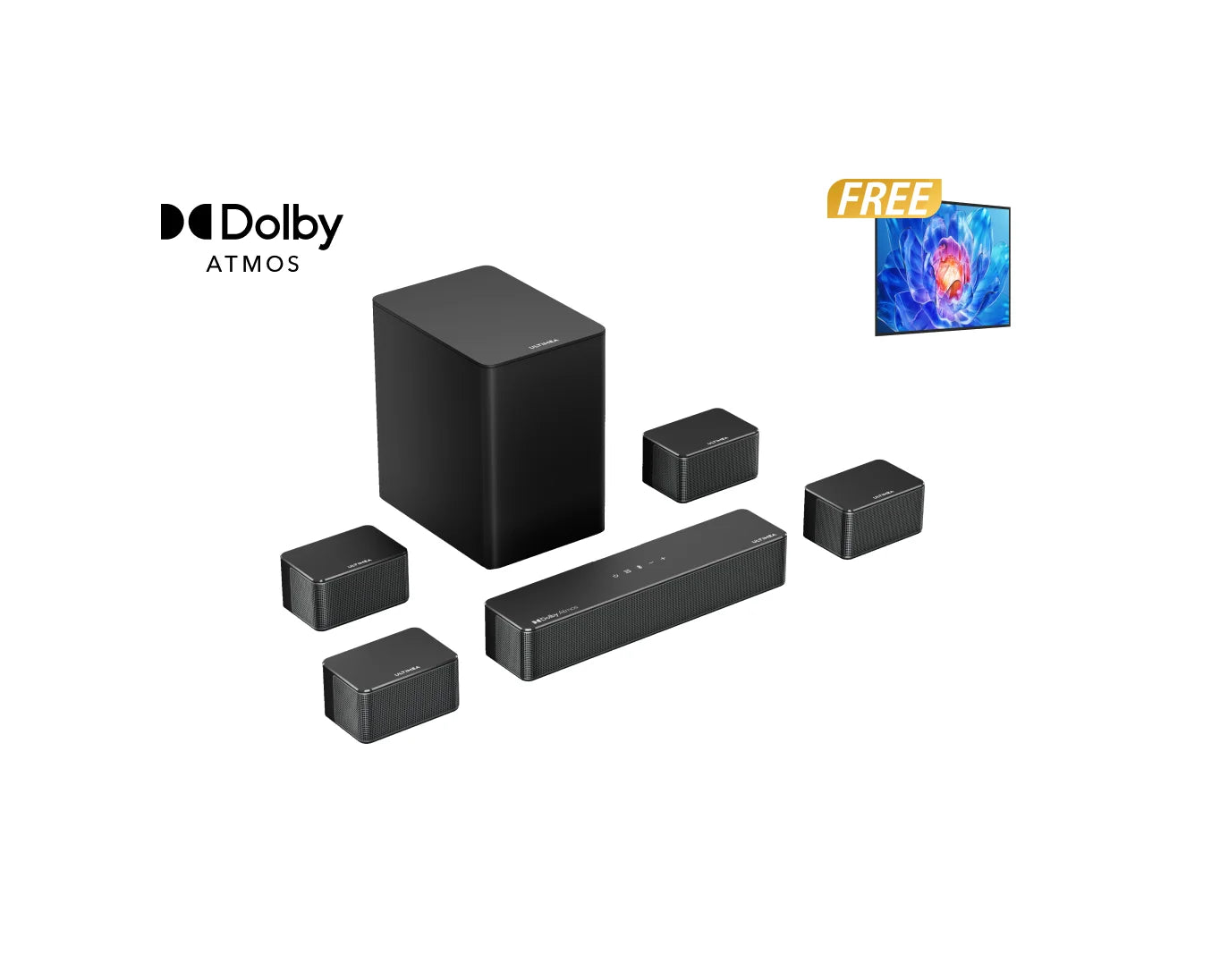 Poseidon D80 Dolby Atmos Soundbar + Free Gift