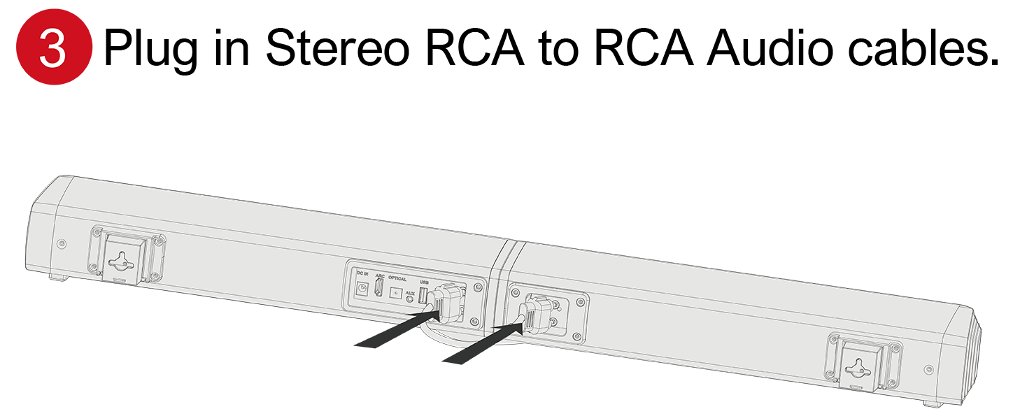 Plug in Stereo RCA to RCA Audio cables