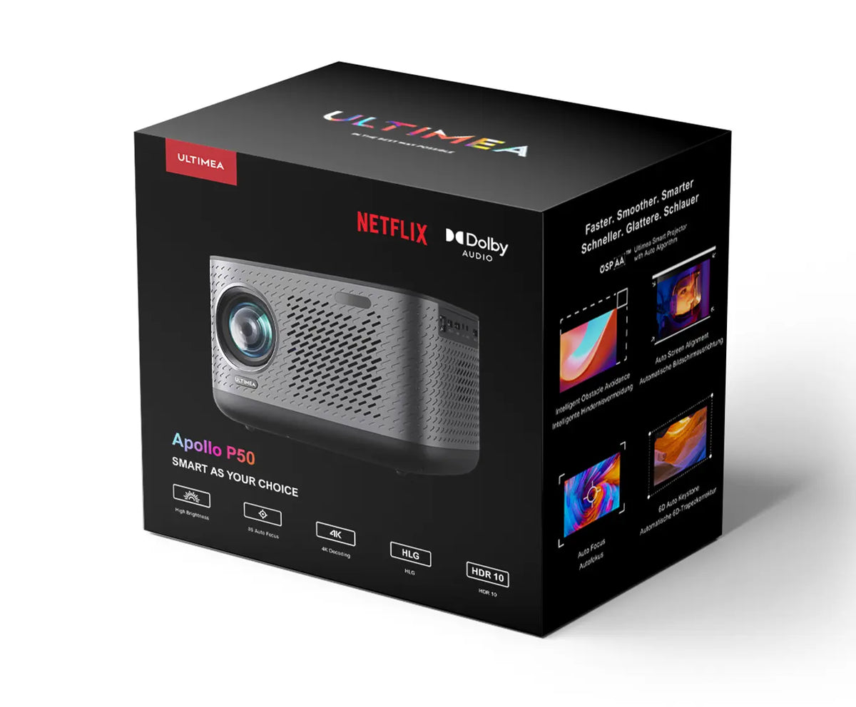 Apollo Led Projector ULTIMEA Apollo P50 | 4K Android TV Projector with Netflix