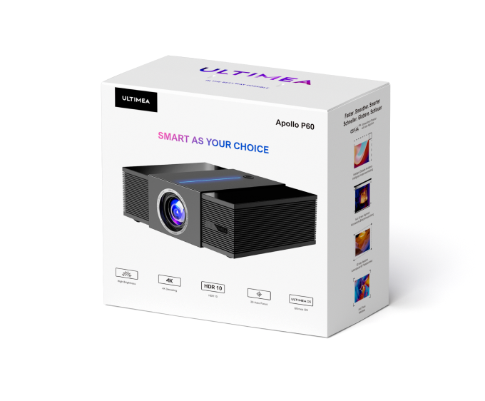 Apollo Led Projector Ultimea Apollo P60 | 1080P Smart Projector with 4K Support