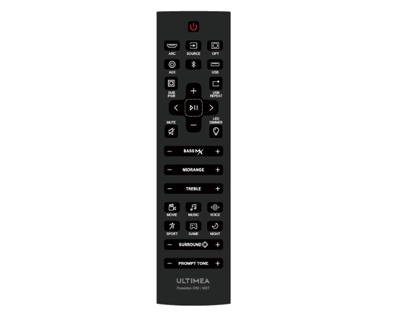 Poseidon D50 Soundbar Remote Control